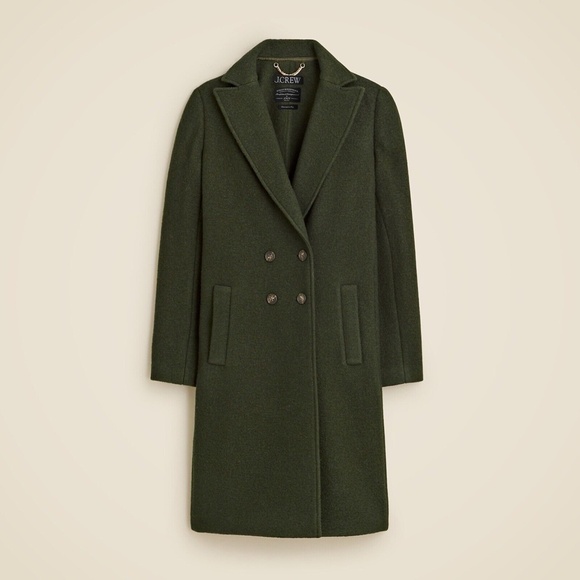 New JCREW Size 0 Daphne Topcoat in Italian Boiled Wool Dark Pine $298 CC208 - Picture 4 of 7